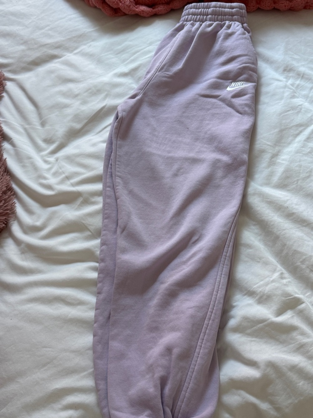 Nike Kids' Lavender Fleece Joggers with White Logo
